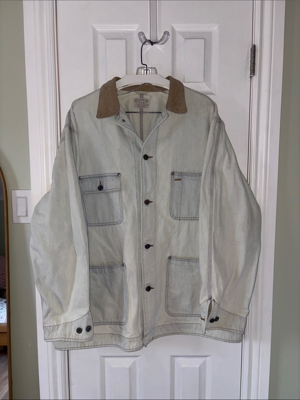 Vintage Ralph Lauren denim work jacket with corduroy collar - XL
